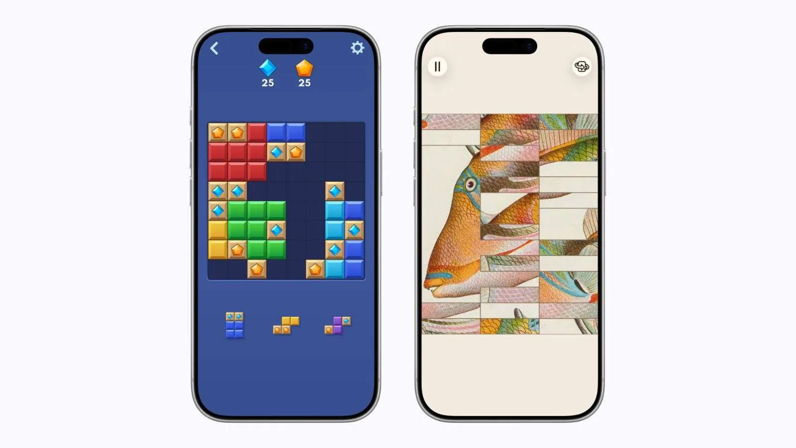 Apple Arcade Block Blast!+ Art of Fauna: Cozy Puzzles+