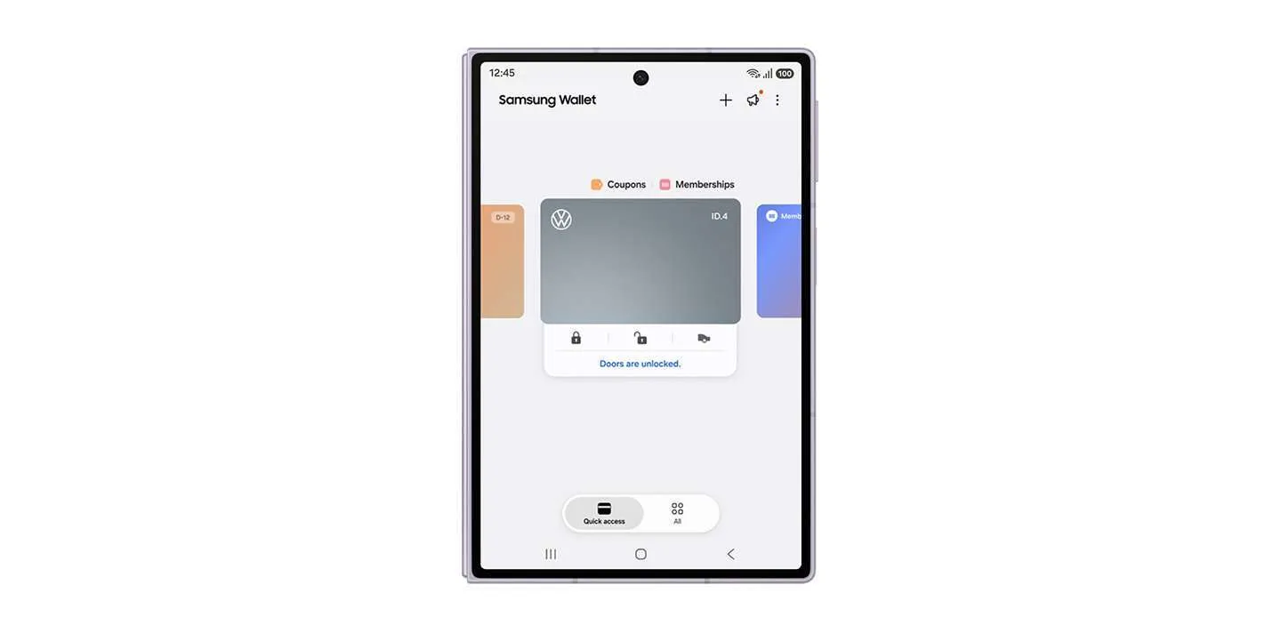 Samsung Wallet VW car key
