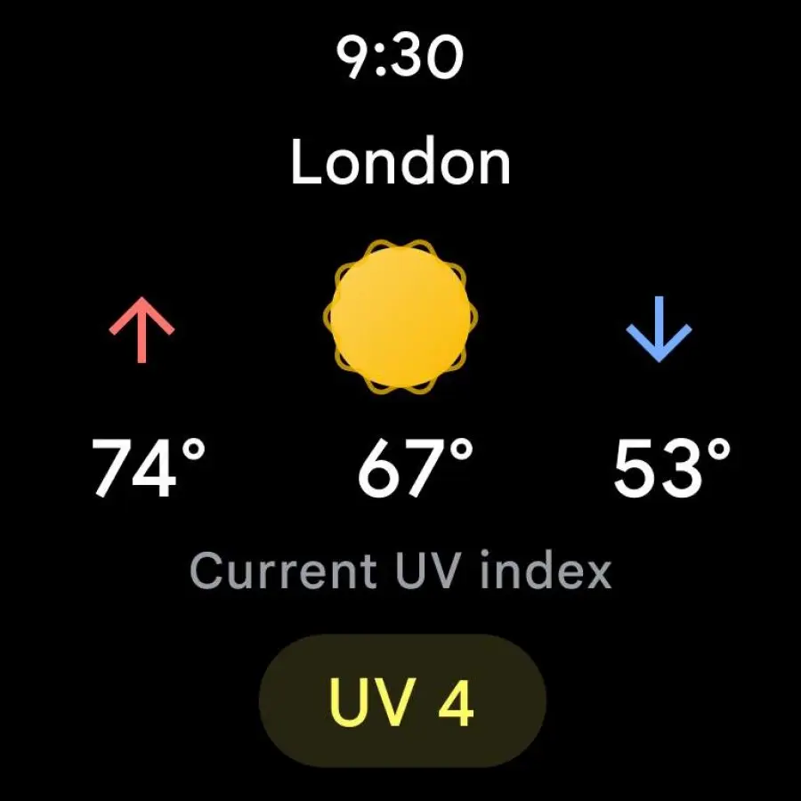 Google Pixel Watch 9 Android weather app