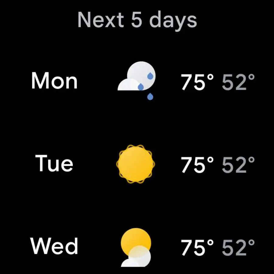 Google Pixel Watch 8 Android weather app